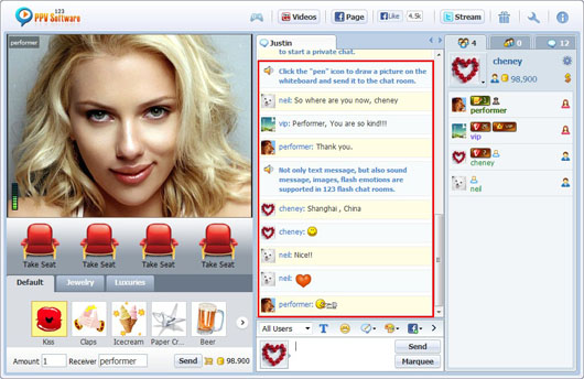 123 PPV Software Chat Software HTML Chat, Webcam Chat, HTML Chat, Live PPV Software, Video Chat