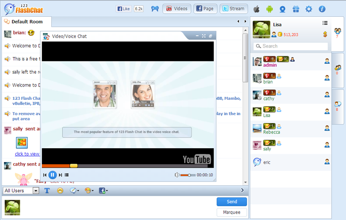 YouTube Video Message of 123 Flash Chat, Chat Software, Flash Chat, Video Chat, Text Chat, Chat App